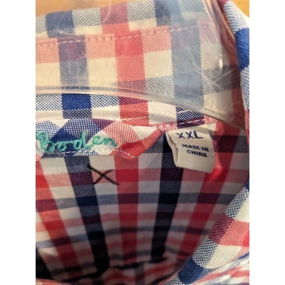 Boden Check Shirt Button Down with Pocket Size‎ XXL Mens Plaid Cotton - Picture 3 of 3